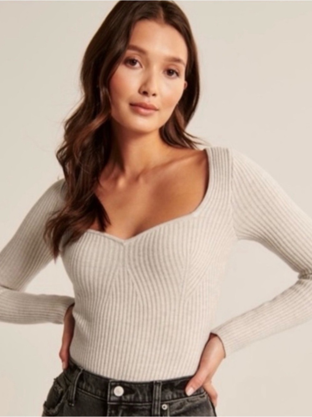 Abercrombie & Fitch Sweetheart Sweater Bodysuit
